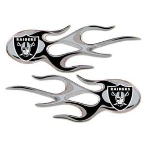   Oakland Raiders Micro Flame Car Emblems, Official Licensed: Automotive