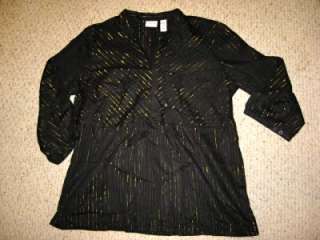 EUC Covington black l/s blouse shirt Womens XL 18  