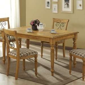   : Rectangular Dining Table in Distressed Cottage Pine: Home & Kitchen