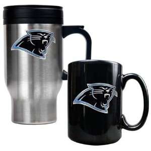  NIB Carolina Panthers NFL Steel Coffee Travel Mugs Sports 