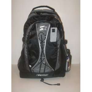 Starter Backpack Black With Grey Trim and Silver Aluminum Water Bottle 