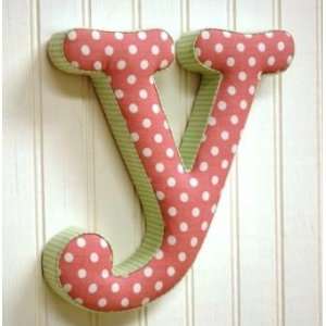  Pink and Green Fabric Wall Letter   y Baby