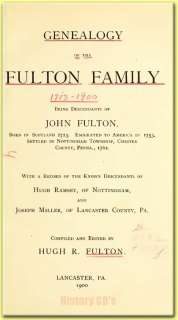 1900 FULTON FAMILY NAME Tree History Genealogy Bio Book  