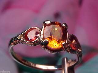   Solitaire Rare Color Padparadsha Orange Pink SAPPHIRE 14kt Ring  