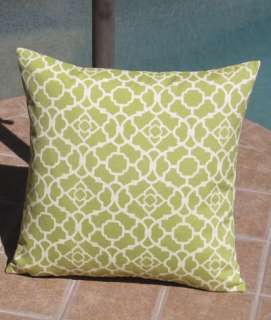 Outdoor Citrine Green Lattice Throw Pillow Cover  
