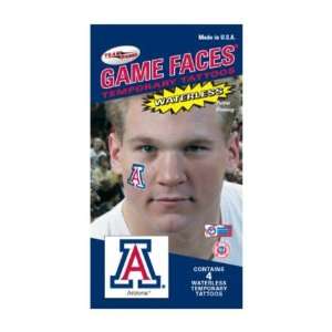  Arizona Wildcats Tattoo, Waterless Face, 4pk, Sports 