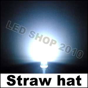 2000 pcs 5mm Straw hat white LED Wide Angle Light lamp  