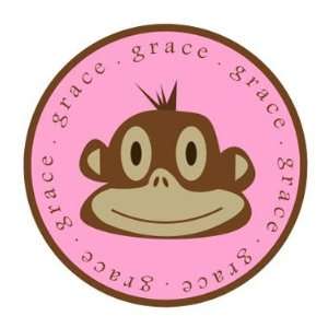  Girls Monkey Personalized Melamine Plate: Home & Kitchen