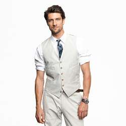 Suit vest in fine stripe cotton $118.00 [see more colors] CATALOG 