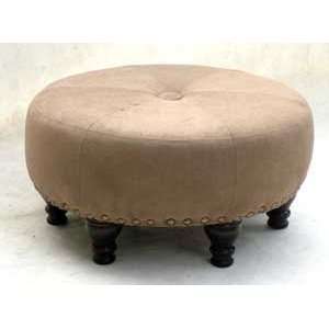    Fossil Brown 30 Round Cocktail Ottoman Bench
