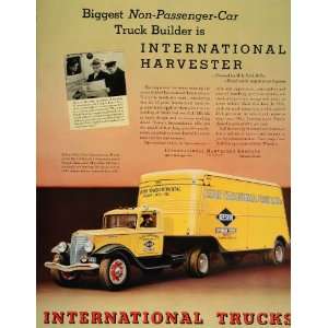   Ad Yellow International Truck J.L. Keeshin Freight   Original Print Ad