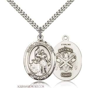 St. Joan of Arc National Guard Large Sterling Silver Medal 