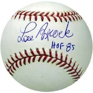  Lou Brock Autographed Ball   with HOF 85 Inscription 
