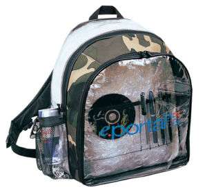 Bright Clear Backpack, Front zippered pocket with insid  