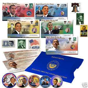 Barack Obama Inauguration Coin Stamp Collection Tribute  
