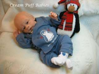 REBORN NEWBORN BABY BOY DOLL BY JACQUELINE GWIN & CREAM PUFF BABIES 