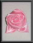large pink satin rose ponytail holder 4 bobby pins expedited