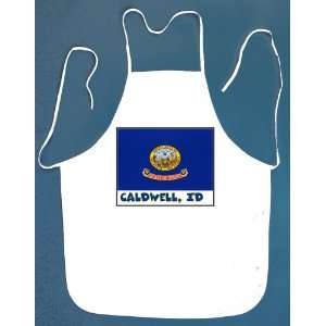 Caldwell Idaho BBQ Barbeque Apron with 2 Pockets White