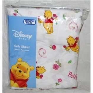 Disney Winnie the Pooh Crib Sheet pink flowers 