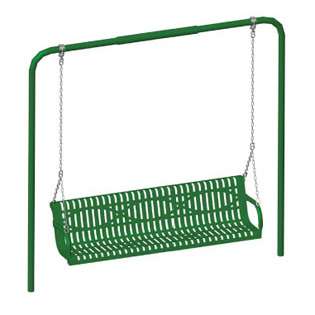   Inground Steel Lawn Swing And Frame 6 Foot   Wave Plank 