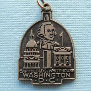 Vintage Silver Landmark Charm*WASHINGTON D.C. STATE MAP  