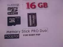 16 GB MEMORY STICK PRO DUO MICRO CARD MS FOR PSP 16GB SDHC  