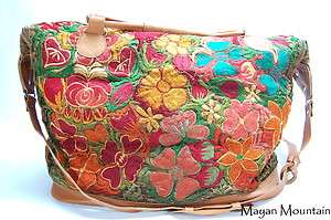 PURSES of GUATEMALAN HUIPIL FABRICS ACCENTED WITH REAL LEATHER bag 345 
