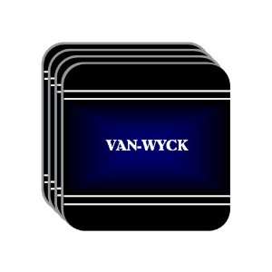 Personal Name Gift   VAN WYCK Set of 4 Mini Mousepad Coasters (black 