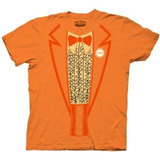  Tuxedo Shirt   Mens Orange Tuxedo T Shirt With Ruffles 