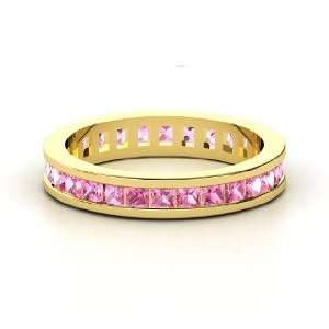   Brooke Eternity Band, 14K Yellow Gold Ring with Pink Sapphire Jewelry
