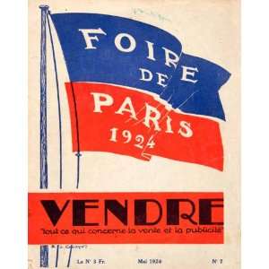   Vendre Trade Magazine Flag French Art   Orig. Lithograph Cover Home