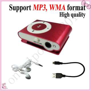 Mini Clip Music  Player+ Data Cable + Earphone;Support 512MB,1GB 