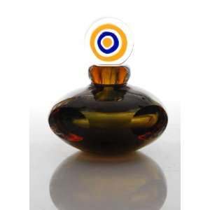  Amber Art Glass Candy Perfume Bottle K81