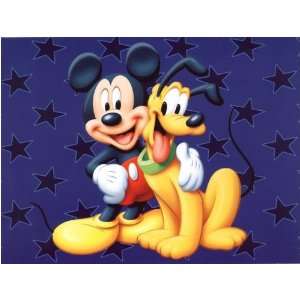  Mickey Mouse and Pluto Area Rug in a Bag 54x80 