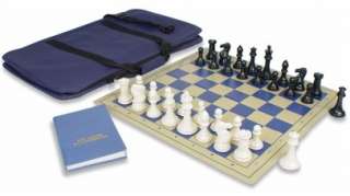 Triple Weighted Plastic Chess Set Jumbo Kit   Blue  