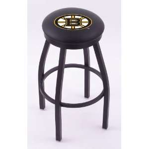  Boston Bruins Single Rung Flat Ring Black Swivel Bar Stool 