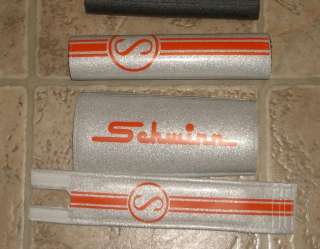 NOS Schwinn Stinger BMX Bike Silver Glitter 3 Pad Set  