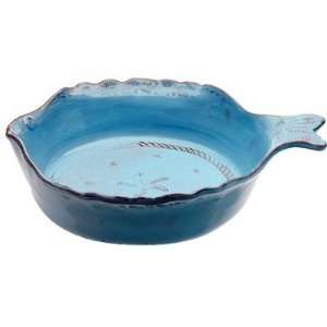  Vietri Bellezza Fish Sky Blue Serving Bowl: Kitchen 