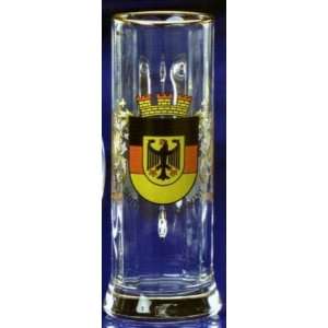    German Glass Beer Mug with Germany Eagle Crest: Kitchen & Dining