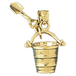   14K Gold Pendant Pail and Shovel 2   Gram(s) CleverEve Jewelry