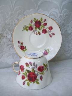   Fine Bone China Porcelain Red Rose Cup & Saucer Made In England  