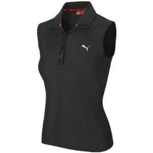 Puma Womens Plain Golf Sleeveless Polo Shirt:  Sports 
