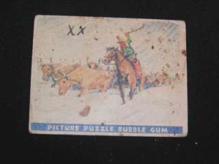 Antique Wild West Series Picture Puzzle Bubble Gum Card  