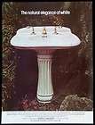 1977 Magazine Ad Sherle Wagner White Pedestaled Basin