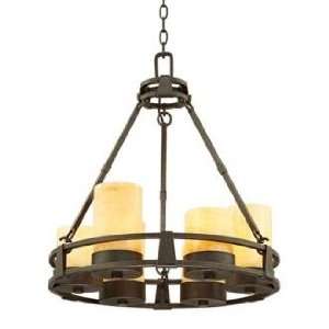  Sunset Onyx Stone 6 Light Faux Candle Chandelier: Home 