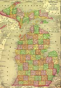 1883 History & Genealogy of MECOSTA County Michigan MI  