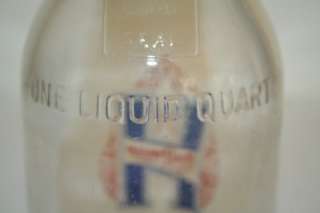   Huffman MFG Co Duraglas Oil Glass Bottle Can 1 Quart Dyton, Ohio