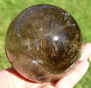 rutilated quartz sphere is excellent quality from brazil very 
