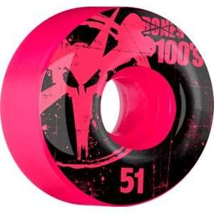   Bones 100s Original 51mm Pink Skateboard Wheels (Set of 4): Sports