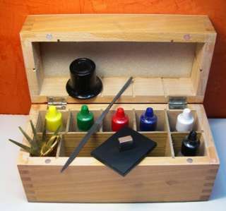 Gold Test kit  Large Wood Box+ Test Needles+Stone+Loupe+Magnet+Acids 